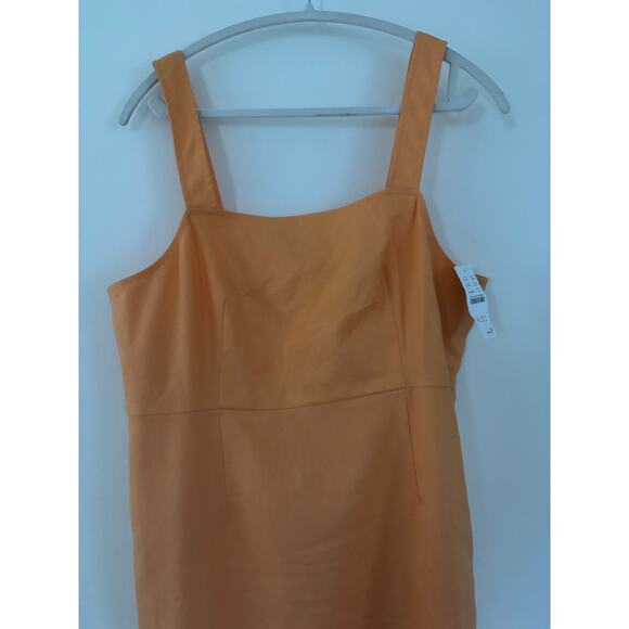 J.Crew Linen-Blend Square Neck‎ Dress – Size 14 - Picture 7 of 9